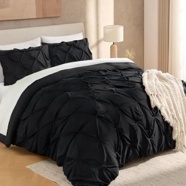 Imagem de Andency Conjunto de edredom King grande preto (300 x 238 cm), 3 peças de edredons e conjuntos de cama alternativo de plumas macias e fofas para todas as estações