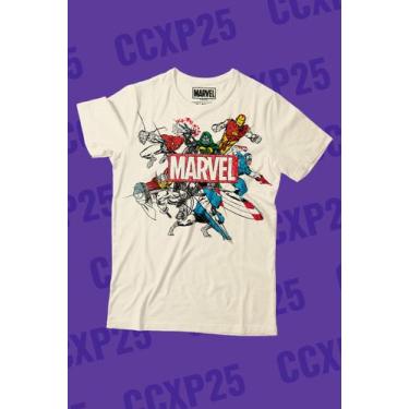 Imagem de Camiseta Marvel Heróis HQ, G2, Off white, Unissex