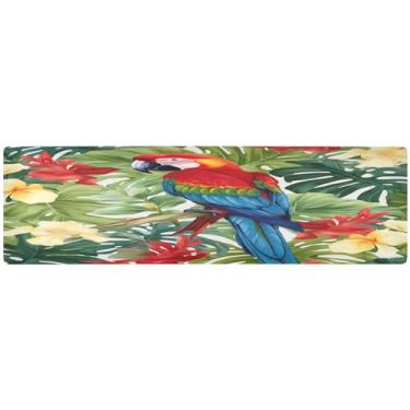 Imagem de Trivet resistente ao calor, araras, pássaros e flores tropicais, caminho de mesa à prova d'água, tripé decorativo