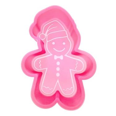 Imagem de (Design 300 opcionais) MUBYOK M559 Homem de gengibre de Natal com chapéu de Papai Noel Molde Freshie de silicone para assar contas aromáticas suprimentos de carro Freshie