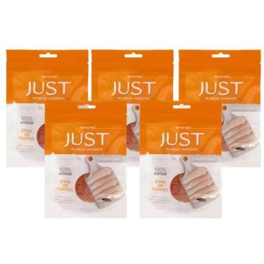 Imagem de Kit Petisco Just Steak de Frango Caes Gatos 75g 5 unidades - GERMANHAR