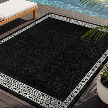 Imagem de Tapete lavável ao ar livre, 20 x 25,4 cm, tapetes modernos, para ambientes externos, padrão bordado, sem queda, impermeável, fácil de limpar, pátio, varanda, sala de estar, quarto, jardim, trailer (20