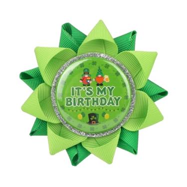 Imagem de St. Patrick’s It’s My Birthday Pin, Trevo Verde & Gnomos Botão de Aniversário Insígnia Fita para Mulheres Homens Acessórios São Patrício Decorações Festa Presentes
