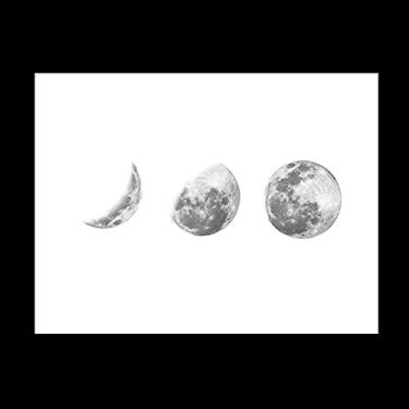 Imagem de GLOGLOW Pintura Em Tela de Fases da Lua de Arte de Parede, Arte de Parede de Alta Definição, 40x30cm, à Prova d'água, Pronta para Pendurar, para Sala de Estar, Quarto, Pintura de Escritório, Revestimento e Tratamento de Parede (Branco090-6)