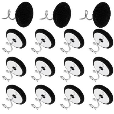 Imagem de XLIUAX Pacote com 24 alfinetes de estofamento, broches de saia de cama cobertos de linho, suportes de tecido para prender saias de cama, capas de sofá, poltronas, capas de apoio de braço, preto