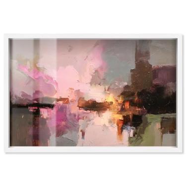 Imagem de Creamy Rose Palette III Shadowbox Print Pink Wall Art por Art Remedy, moldura branca, 78 x 53 cm
