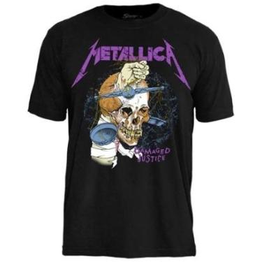 Imagem de Camiseta de Banda Metallica em Algodão Manga Curta Gola Redonda-Unissex