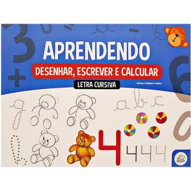 Imagem de Aprendendo - Letra cursiva, desenhar, escrever e calcular - PASSO A PA