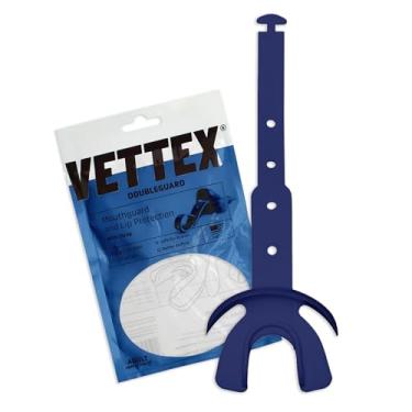 Imagem de Protetor bucal duplo Vettex com proteção labial, Azul marinho, Adult