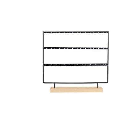 Imagem de Organizador de brincos SIWOTED Aoresac/Organizador de porta-brincos de 3 camadas com ganchos de colar de metal/Expositor de suporte organizador de joias para brincos/fones de (Preta)