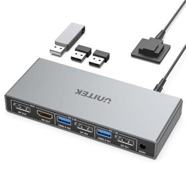 Imagem de Unitek Interruptor KVM 2 DP em 1 saída HDMI e 1 saída DP