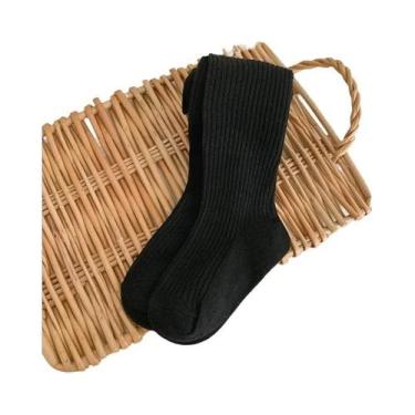 Imagem de Meias-calças De Algodão Para Meninas, Listradas, Cor Sólida, Outono, P