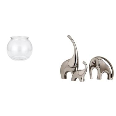 Imagem de Whtkoph Pequeno Vaso Transparente para Aquário, Ornamento de Mesa, Aquário de Escritório com Elefantes em Família, Estátua de Cerâmica, Escultura de Um