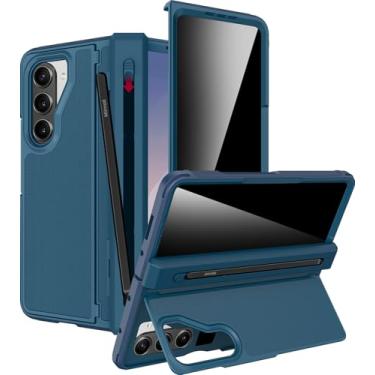 Imagem de Miimall Capa para Samsung Galaxy Z Fold 6 com S Pen e Kicktand, tela de privacidade integrada e compartimento para caneta, capa resistente à prova de choque para Samsung Z Fold 6 resistente com caneta