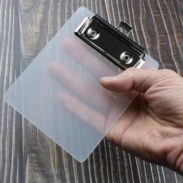 Imagem de Mini Prancheta Transparente, Pequeno Organizador De Documentos, Bloco 