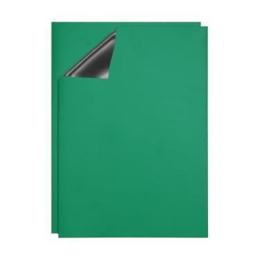 Imagem de PATIKIL Quadro apagável a seco, pacote com 2 ímãs A4, quadro branco, calendário de geladeira, quadro magnético, material de escritório para casa, cozinha, geladeira, mesa, parede, verde