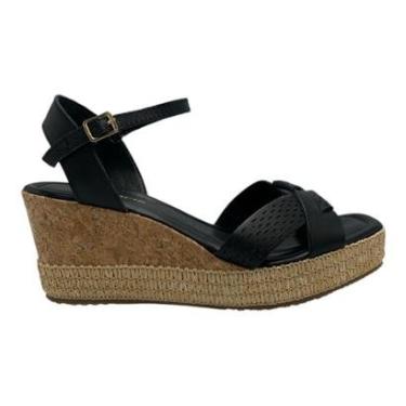 Imagem de Sandalia Bottero Anabela Salto Plataforma Couro Preto 370921-Feminino