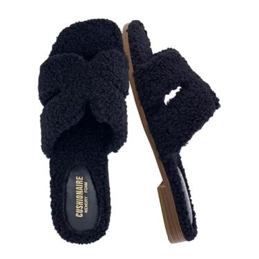 Imagem de CUSHIONAIRE Women's Visa cozy slide sandal +Memory Foam, Wide Widths Available, Black 9