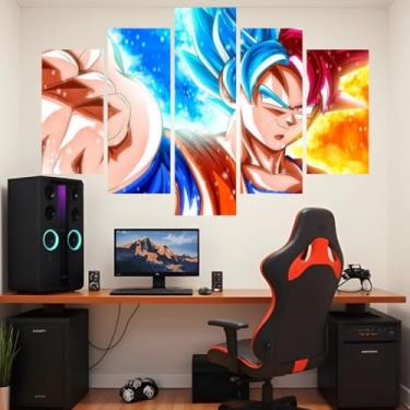 Imagem de Quadro decorativo Mosaico Dragon Ball - 5 peças - Goku, Vegeta, Freeza, Bills, Majin Boo - 17 (04)