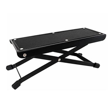Imagem de KIMISS Banqueta de Guitarra Ajustável - 4 Posições de Altura, Pedal de Borracha Antiderrapante, Design Dobrável de Metal Resistente para Tocar Confortável