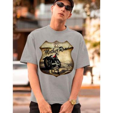 Imagem de Camiseta Estampada Masculina Moto Race Route 66 Harley Camisa Malha Al