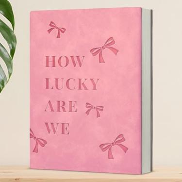 Imagem de Pink Coquette Bow Notebook for Women Cute Girly How Lucky Are We Journal Preppy Aesthetic Writing Notebook