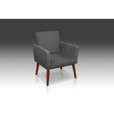 Imagem de Poltrona Nina Suede grafite-Modena Decor  - CASA DA POLTRONA