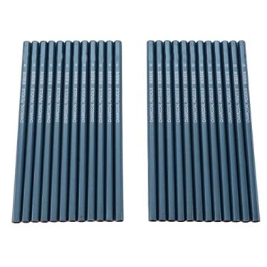 Imagem de Conjunto de lápis de desenho de lápis de carvão Lápis de desenho profissional para artistas e amadores Lápis de carvão macio e médio de 24 unidades para desenhar e escrever