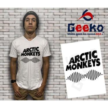 Imagem de Camiseta Arctic Monkeys Indie Alternativo Rock Geeko, Branca gola v, G