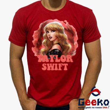 Imagem de Camiseta Taylor Swift 100% Algodão Pop Geeko, Vermelho gola careca, P