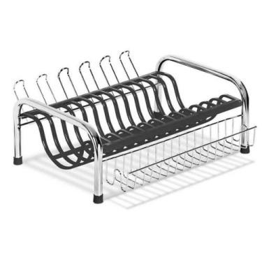 Imagem de Escorredor Pratos e Talheres com Porta Copos Prime Cama Preto - Niquel