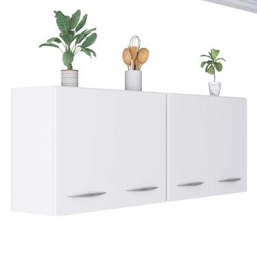 Imagem de Armário de Cozinha Modular Branco, 2 Portas, Para Parede, Opção com Ou Sem Puxador