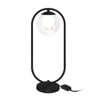 Imagem de Abajur Luminaria de Mesa de Luxo Moderna Aro Harmony Preto - MARRYLUZ