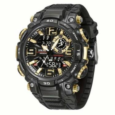Imagem de Relógio SMAEL À Prova D'água Esportivo Preto Dourado-Masculino