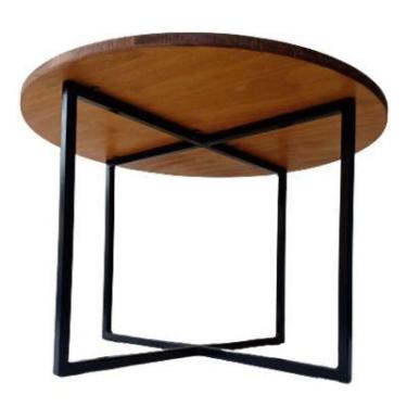 Imagem de Mesinha De Canto Ou Centro Estilo Industrial de Madeira e Ferro - Made