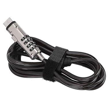 Imagem de Naroote Bloqueio de Cabo para Laptop, Trava Com Senha Forte para Notebook, Segurança Antirroubo para Biblioteca Escolar, Liga de Trabalho, 74,8" Cinza