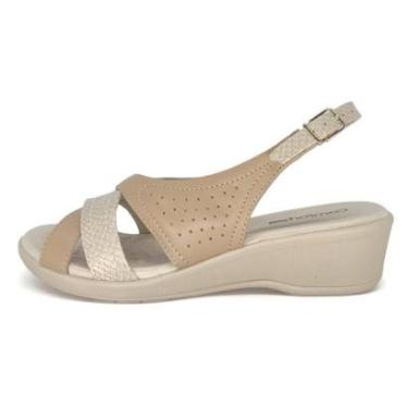 Imagem de Sandalia Comfortflex Anabela Recortes Vazados Com Fivela-Feminino