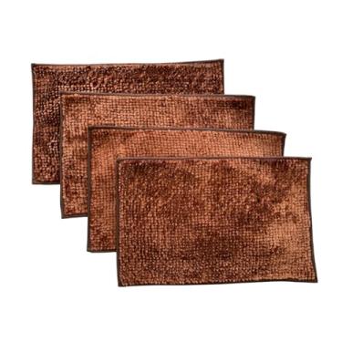 Imagem de Tapetes de Bolinha em Microfibra Super Macio 38x58cm para Banheiro Quarto e Cozinha (4, Marrom)