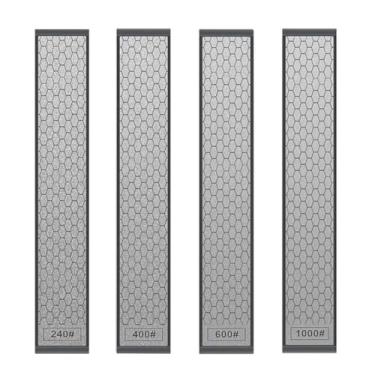 Imagem de ceilyweli 4 Peças De Pedra Amolar Diamantada Com Base Antiderrapante, Superfície Em Formato Favo Mel, Pedras Para Facas Cozinha Cegas (Grão 240/400/600/1000)