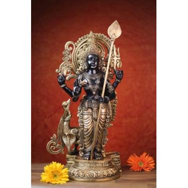 Imagem de UGRA Estátua Murugan em latão 53 cm - Ídolo grande Kartikeya para decoração de casa e templo