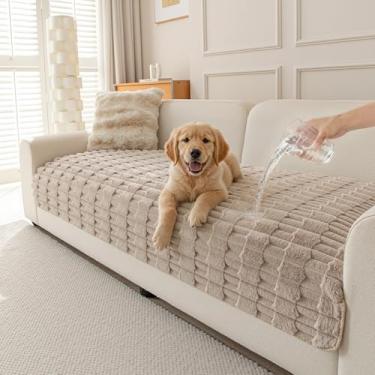Imagem de MEETSKY Capas de sofá Love Seat à prova d'água para sofá, capas de sofá de cachorro para sofá secional, capas de sofá antiderrapantes para animais de estimação, tapetes de cama, tapete de cachorro