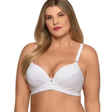Imagem de Sutiã Plus Size Renda Reforçado Sustentação Nayane Rodrigues, 50, Bran
