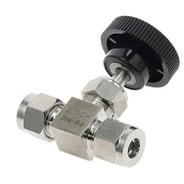 Imagem de Válvula de agulha ajustável OD 3 4 6 8 10 12 14 mm 1/8 quot; 1/4 quot; 3/8 quot; 1/2 quot; conector de tubo de virola dupla de compressão aço inoxidável 304 1 peça (0,25 polegadas)
