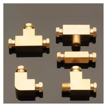 Imagem de 1 peça 4 mm 6 mm 8 mm OD x M8 M10 dois três vias compressão tubo virola tubo adaptador conector adaptador para sistema (NO12)