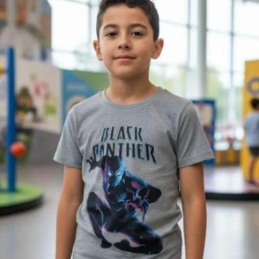 Imagem de Camiseta Infantil Estampa Pantera Negra Manga Curta Marvel-Masculino
