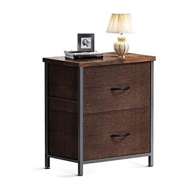 Imagem de 3FLQOOPP Mesa de cabeceira para armário de cabeceira, montagem fácil, 30 criado-mudo com 2 gavetas de tecido, mesa lateral, cômoda de mesa lateral para mesa de cabeceira/mesas de cabeceira