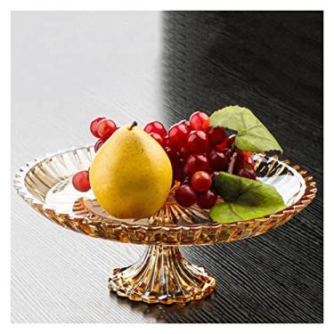 Imagem de Tigela de servir de vidro para decoração de pratos de frutas, lindo design ondulado - grosso e durável - para saladas, sobremesas, frutas e mais pratos de frutas/prato de frutas