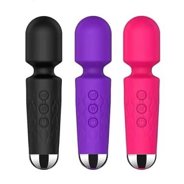 Imagem de Massageador Vibrador Íntimo Elétrico Portátil 28 Modos de Vibração 8 Intensidades Silicone Rotação 360° com 20,5 cm de comprimento x 4,2 cm de diâmetro Recarregável (PRETO)
