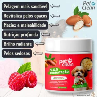 Imagem de KIT Mascara de Hidratação de Pelos SOS 500mL Pet Clean, Cães e Gatos +