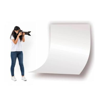 Imagem de Chapa Fundo Piso Fotográfico Infinito Branco PS 2x1mt 1MM Cenário PS P